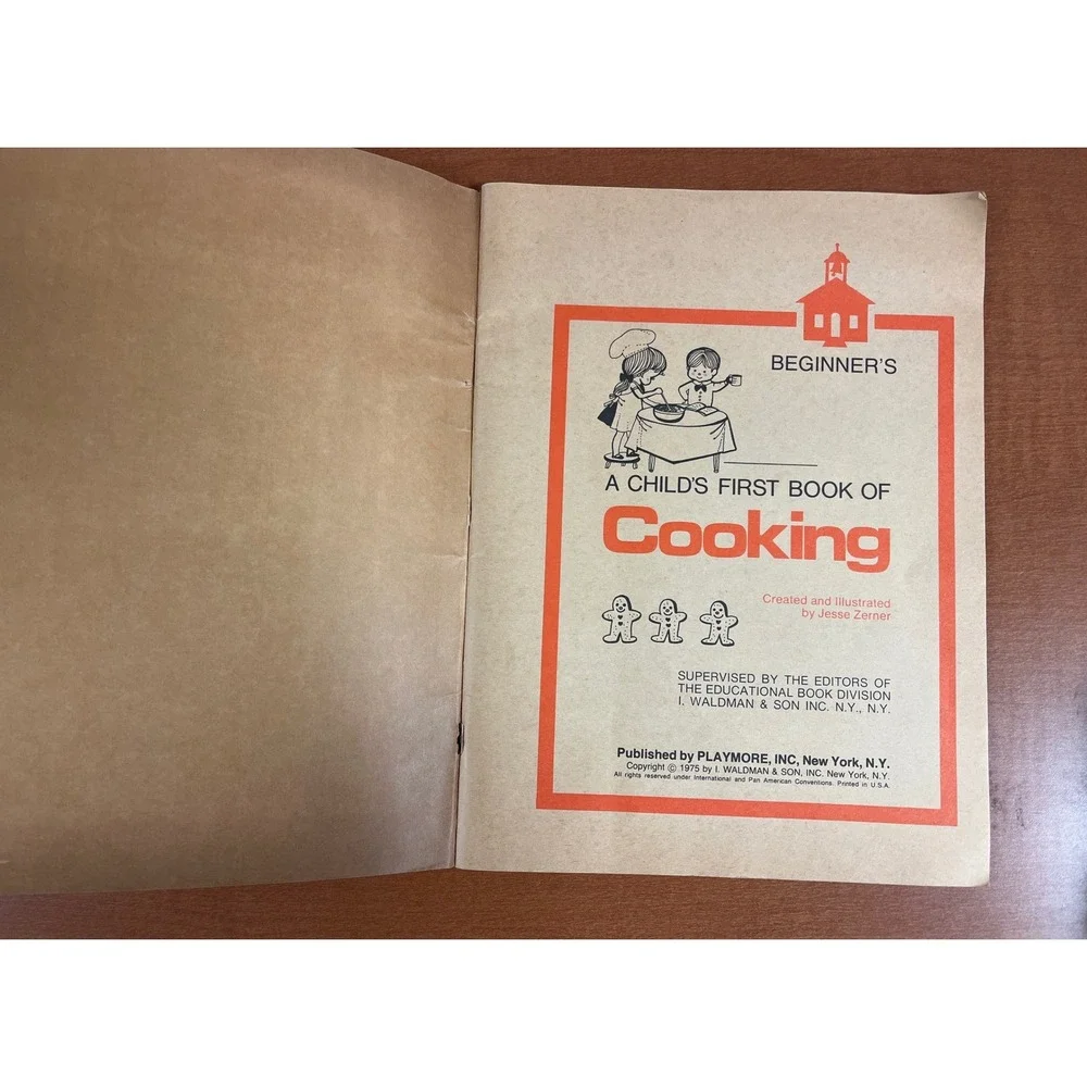 A Childs First Book of Cooking Vtg 1970s Homeschool Nostalgic Activity Kitchen